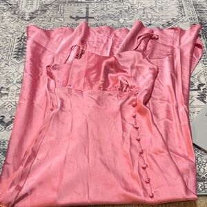 Zara Pink Satin Maxi Dress